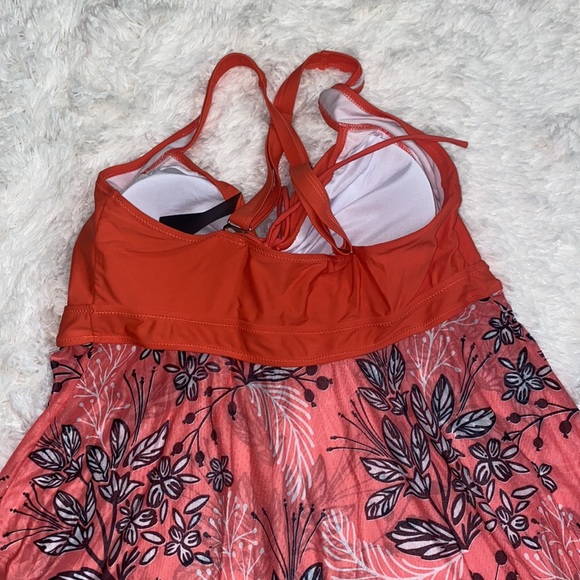 Two Piece Swim Dress Swimsuit for Women Ruched Tummy Control Tankini Set - Picture 9 of 9